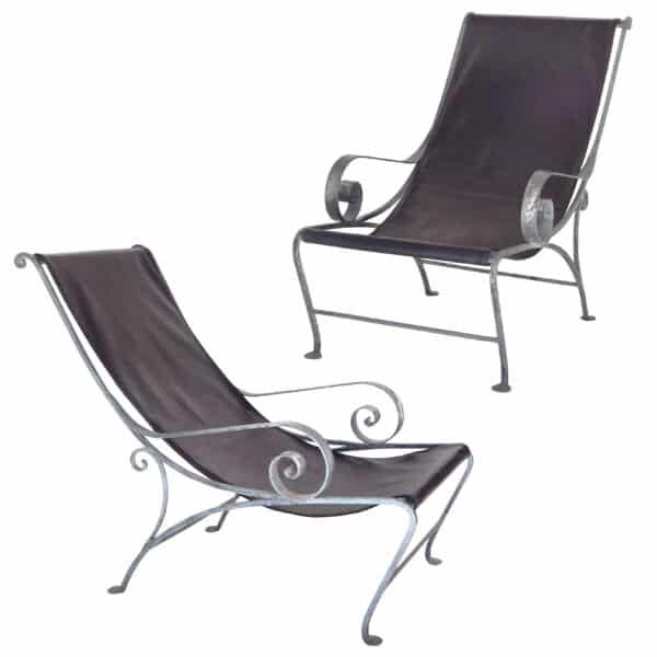 Salterini Style Scroll Iron Lounge Chairs