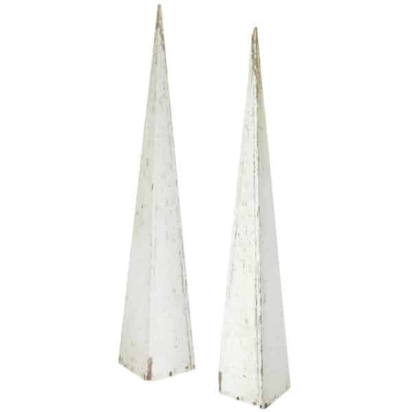 Pair of Tall Wood Pyramids