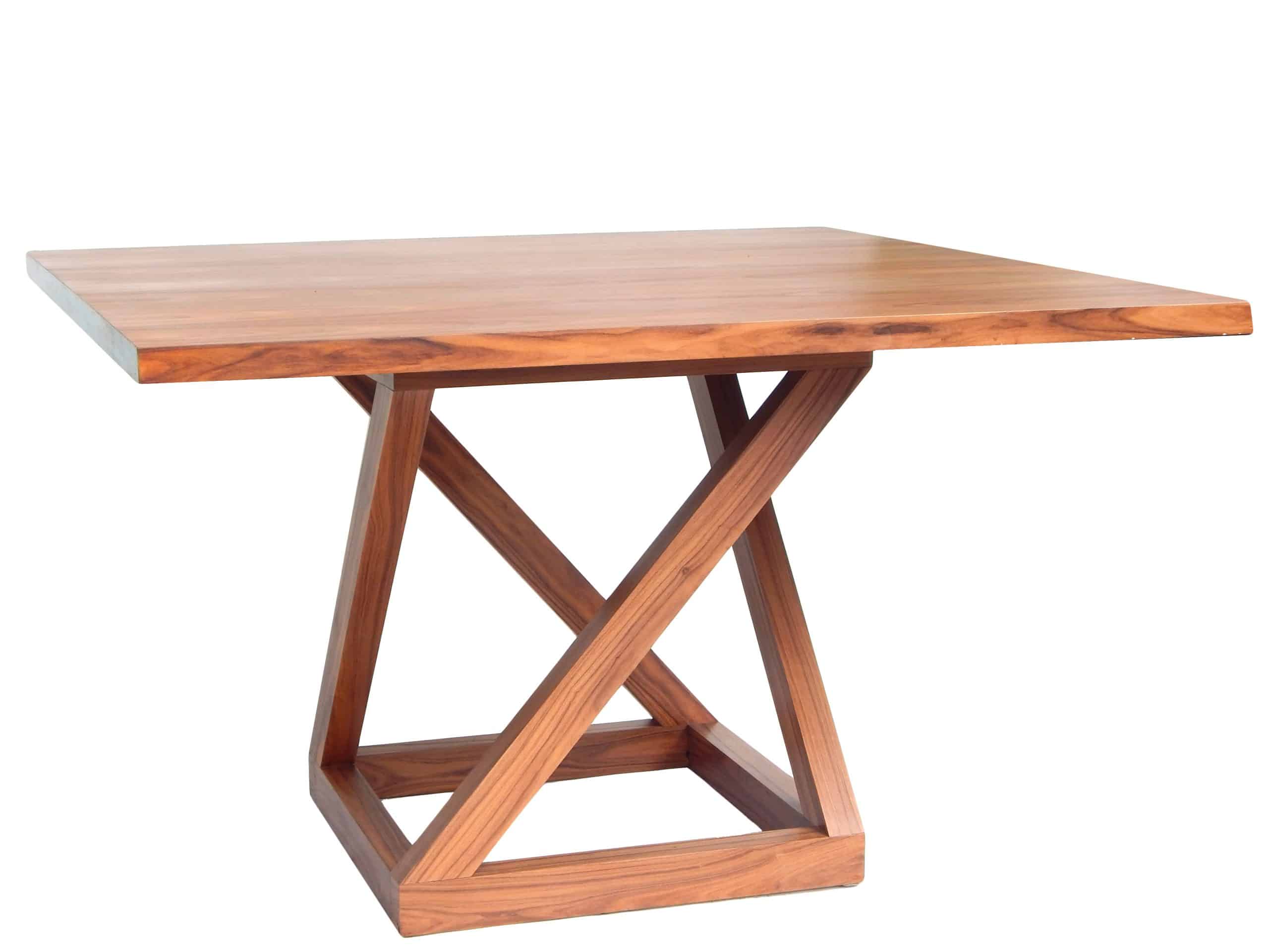 Square Walnut Pedestal Dining Table - Image 6