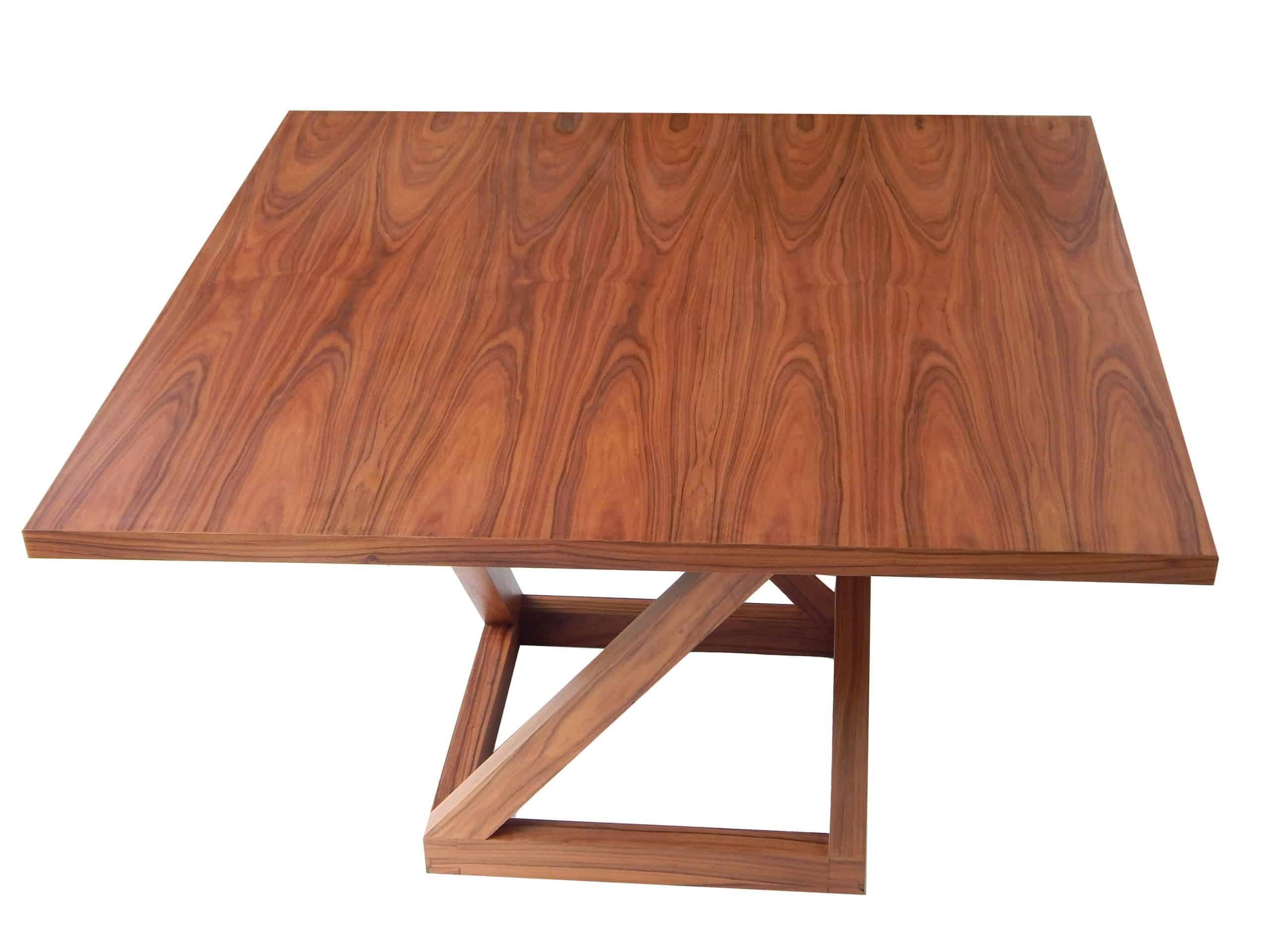 Square Walnut Pedestal Dining Table - Image 7