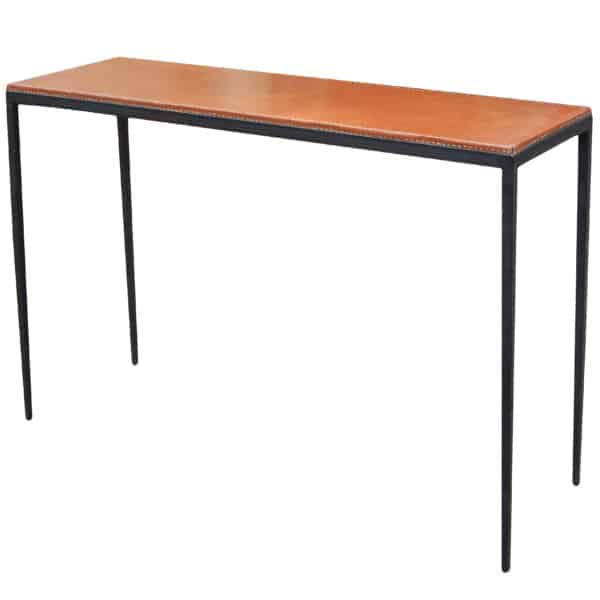 Leather Top Console Table
