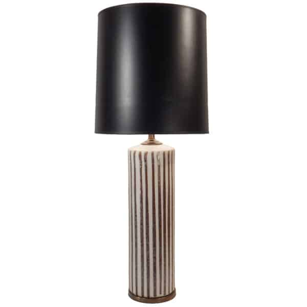 Vintage Striped Pottery Lamp