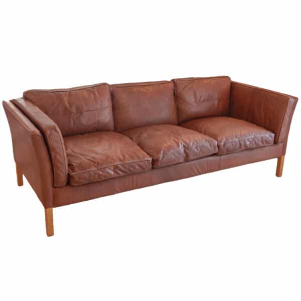 Mid Century Leather Sofa