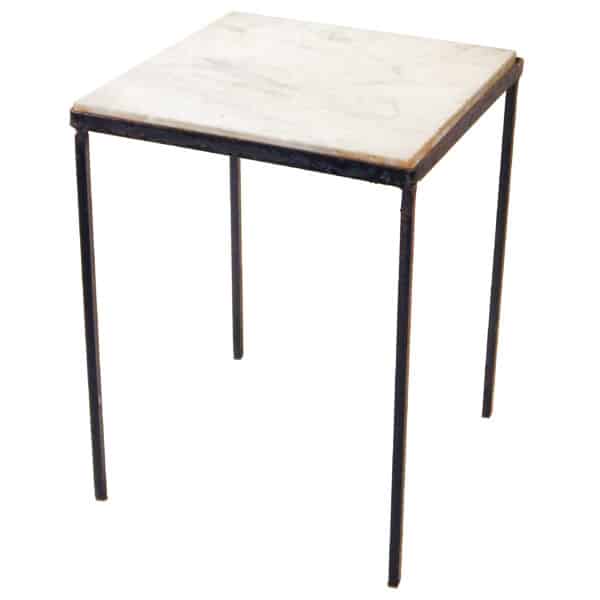 Marble and Iron Side Table