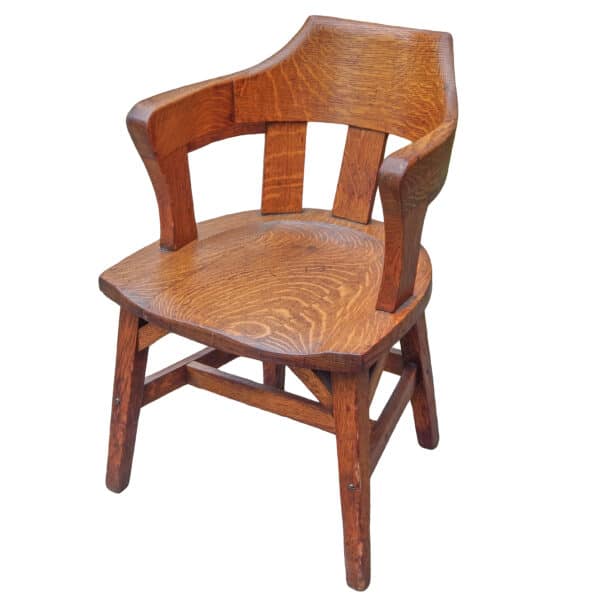 Oak Arts & Crafts Bankers Chair